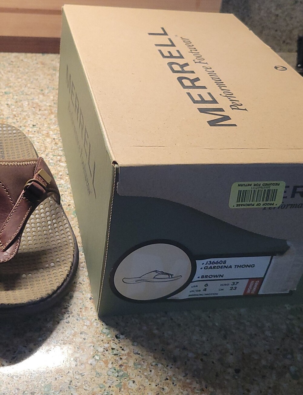 Merrell Gardenia Brown Thong Sandal New - Picture 2 of 9